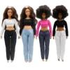 New 30cm 1/6 Doll jeans Striped Tshirt set Daily Wear Clothes for curvy Barbies doll Accessories 1