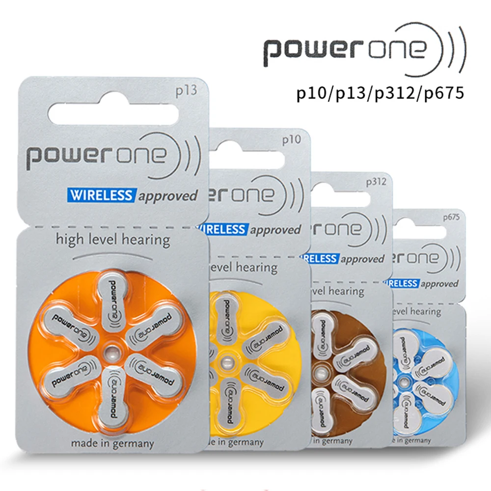 Powerone60xHearingAidBatteriesP312P13P10P675pr48ZincAirCell