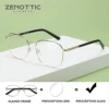 ZENOTTIC Square Progressive Prescription Glasses Ultra Light Metal Optical Eyewear Fashion Blue Light Myopia Eyeglasses