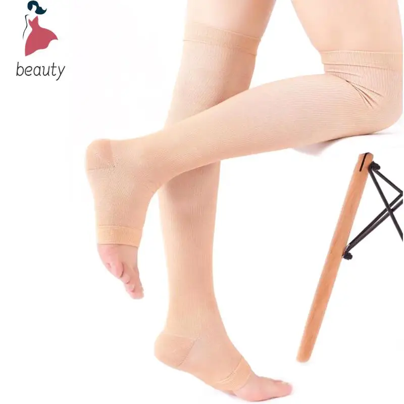 Open Toe Knee-High Medical Compression Stockings Varicose Veins Stocking Unisex Compression Brace Wrap Shaping 18-21mm Personal Health Care Varicose Veins Patch