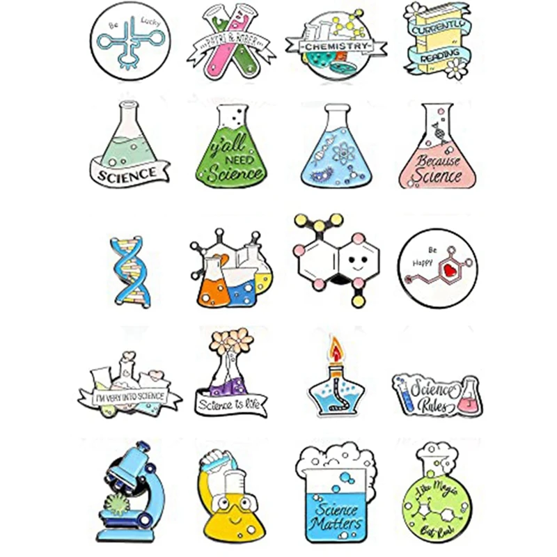 

20Piece Nurse Enamel Pins Set Science Brooch Pins Cute Cartoon Lapel Pins Badges Enamel Pin