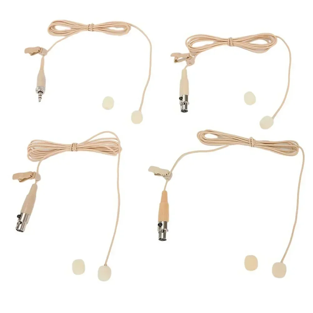 이중 귀고리가 있는 마이크 옷깃 클립 마이크 무지향성 콘덴서 3.5mm 3핀 4핀 XLR For-Sennheiser For-Shure