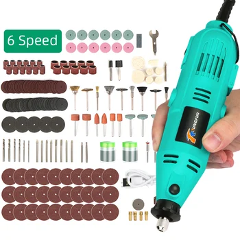 Electric Mini Drill Grinder Engraver Polisher 110V/220V Mini Rotary Tool with Dremel Accessories Variable Speed Power Tool 1