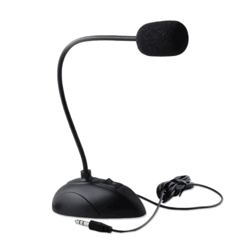 Wired Base Desktop Microphone with On/Off Switch for PC Gaming Meeting