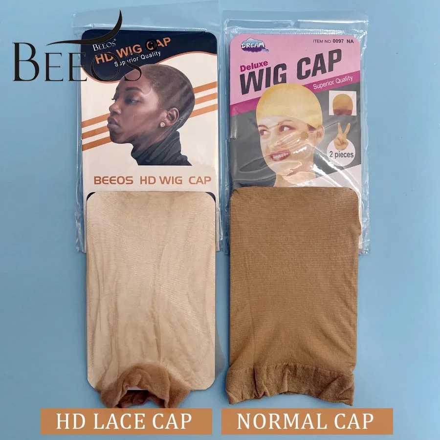 BEEOS HD Wig Caps Ultra Thin Stocking Mesh Invisible HD Lace Hair Hat One Size Fit All Silky Wig Cap For Human Hair Accessories