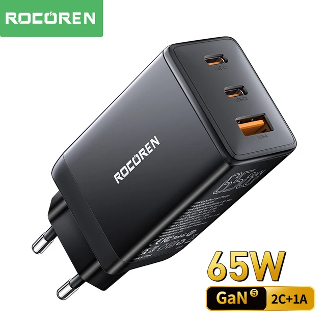 Rocoren PD 고속 충전 어댑터: 당신의 기기에 활력을 불어넣는 강력한 65W 충전 솔루션