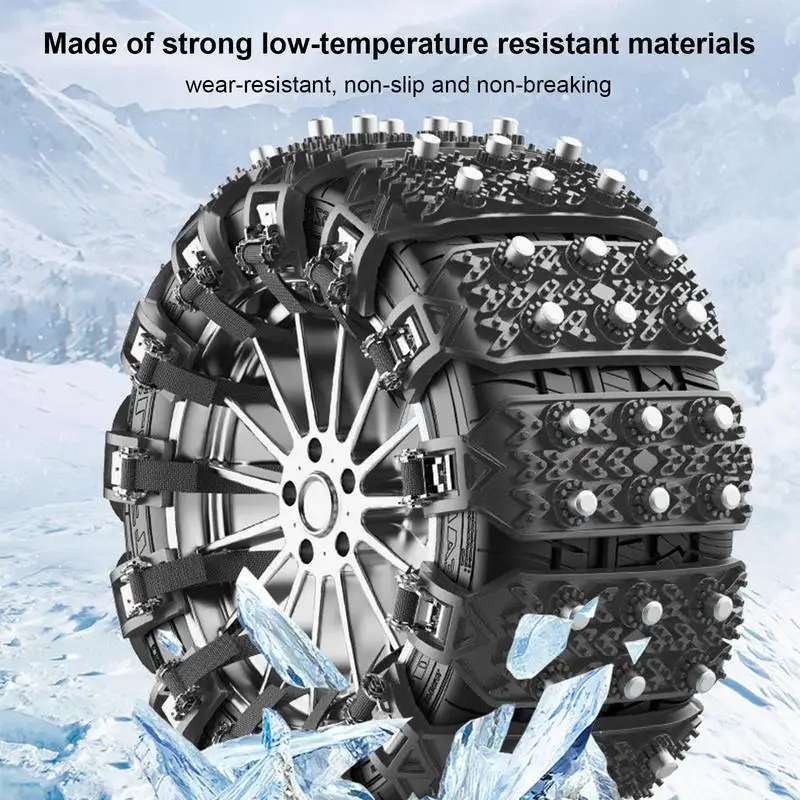 

Ulti mate Traction Boost with All Terrain Tire Chains Fits Most Vehicles Quick Assembly Durable Rubber Stop Snow Slides