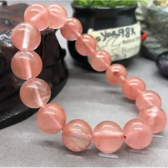 Women Men's Natural Gemstone Stone Watermelon Red Cuff Charm Bangle Bracelet