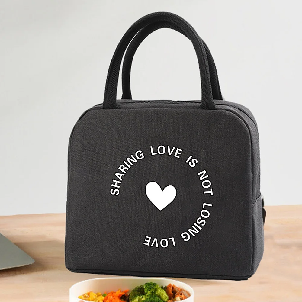 Insulated Lunch Bag  Zipper Cooler Tote Thermal Bag Lunch Box  Canvas Food Picnic Lunch Bags for Work Handbag Food Pattern