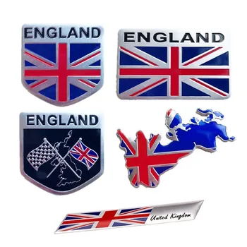 Aluminium UK ENGLAND United Kingdom Flag Map National Car Emblem Badge Sticker Decal For Jaguar Land Rover MINI MG Accessories 1
