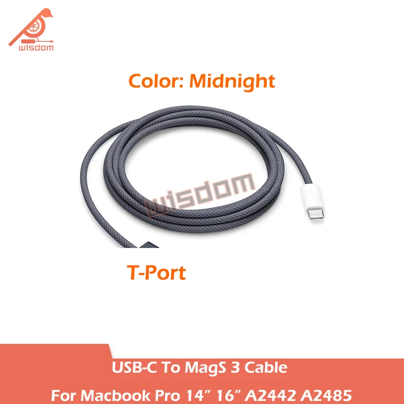 

Laptop Charger Cord Power Adapter Cable USB-C MagS 3 Cable For Macbook Pro 14" 16" A2442 A2485 Charge Cable Replacement