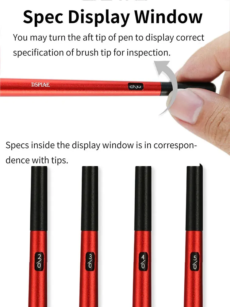 DSPIAE Aluminum Alloy Pen Barrel Face Photography Pen Replacement Tip Assembled Model Coloring AT-FB