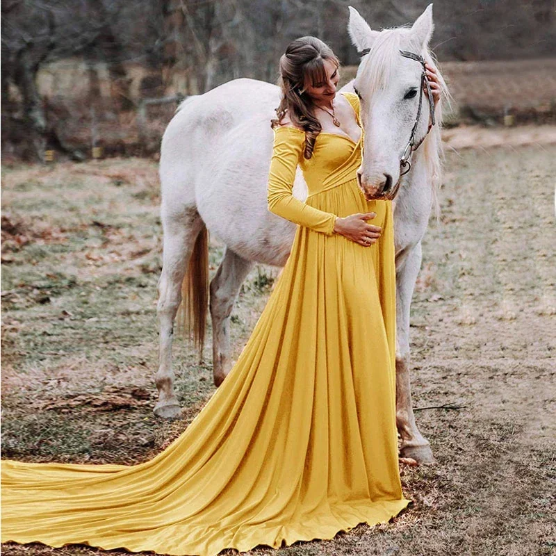 

Women Dress Maternity Photography Props Lace Pregnancy Clothes Elegant Maternity Dresses for Pregnant Photo Shoot Cloth Plus