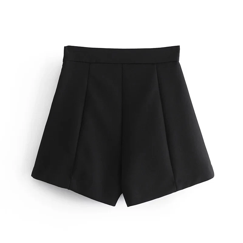Indie Solid Casual Fashion Wide Leg Shorts 2024 New Women Sexy Black Shorts Simple Style Spring All-Match Hight Waist Shorts