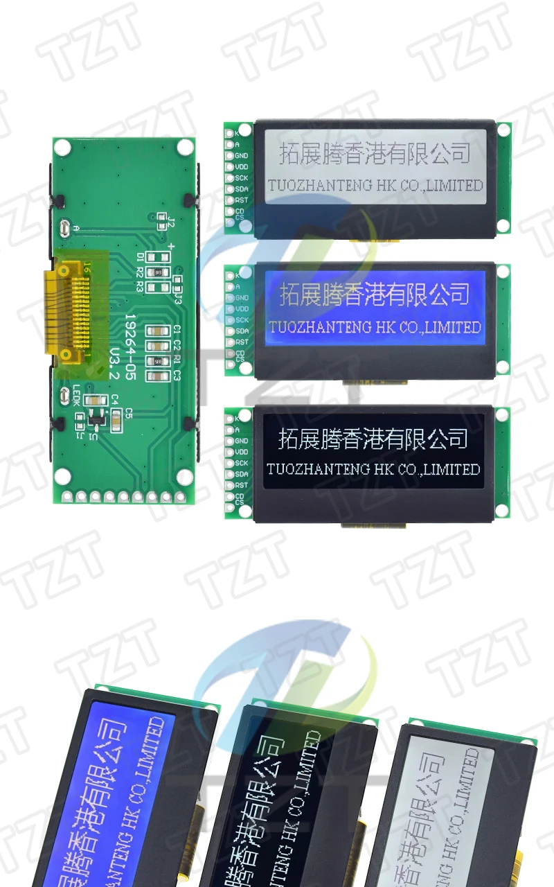 TZT 1/3PCS LCD19264 192*64 192X64 Grafik Matrix LCD Modul Display Bildschirm 3,3-5V LCM UC1609C Controller mit LED-Hintergrundbeleuchtung – Detail 4