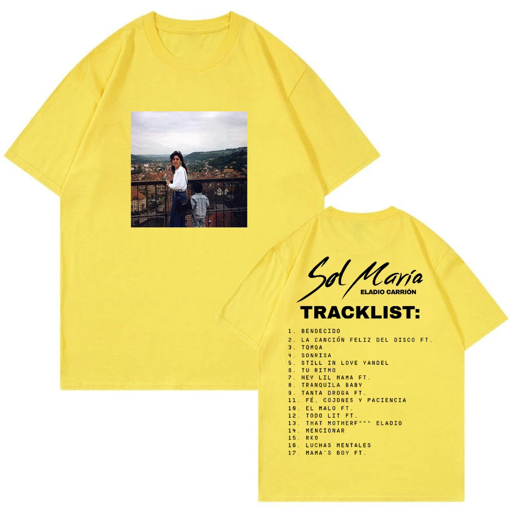 Eladio Carrion Sol Maria Album T-shirt 2024 Tour Merch Crewneck Short Sleeve Tee Women Men Streetwear Fashion Clothes images - 6