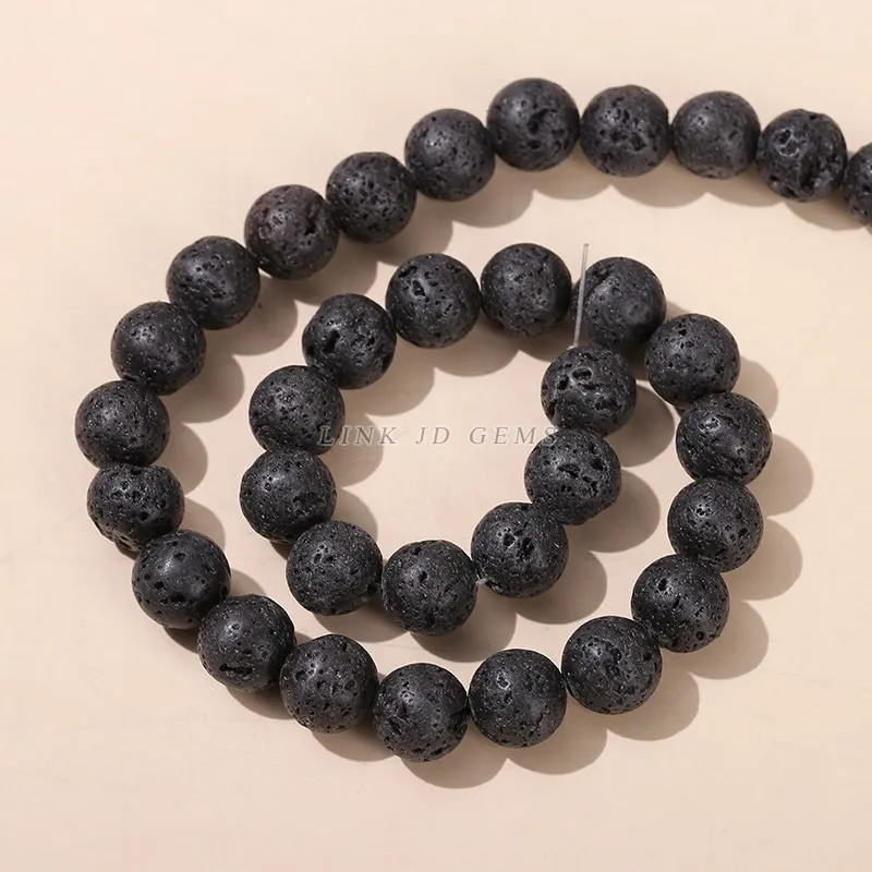 Perle Di Pietra Naturale: Agata Striature Nere 6mm, 58-61 Pezzi, Per Gioielli Fai Da Te