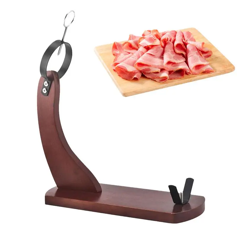 

Ham Stand Spain Ham Leg Slice Stand Non Slip Pads Fixing Holder Wooden Environmental Coating For Home Barbecue Kitchen Bar