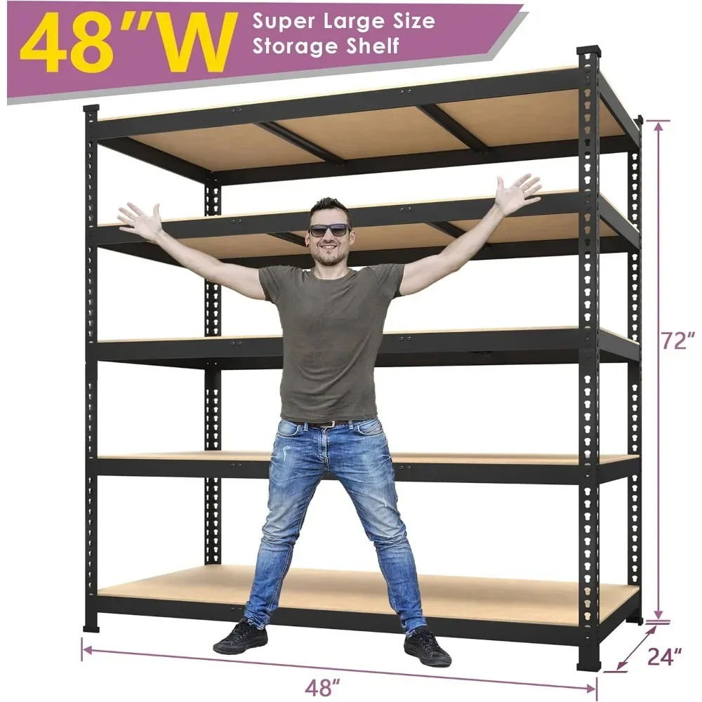 Heavy Duty Storage Shelves  Adjustable Metal Garage Shelving Unit, Standing Utility Shelf Racks for Pantry Warehouse Kitchen 3