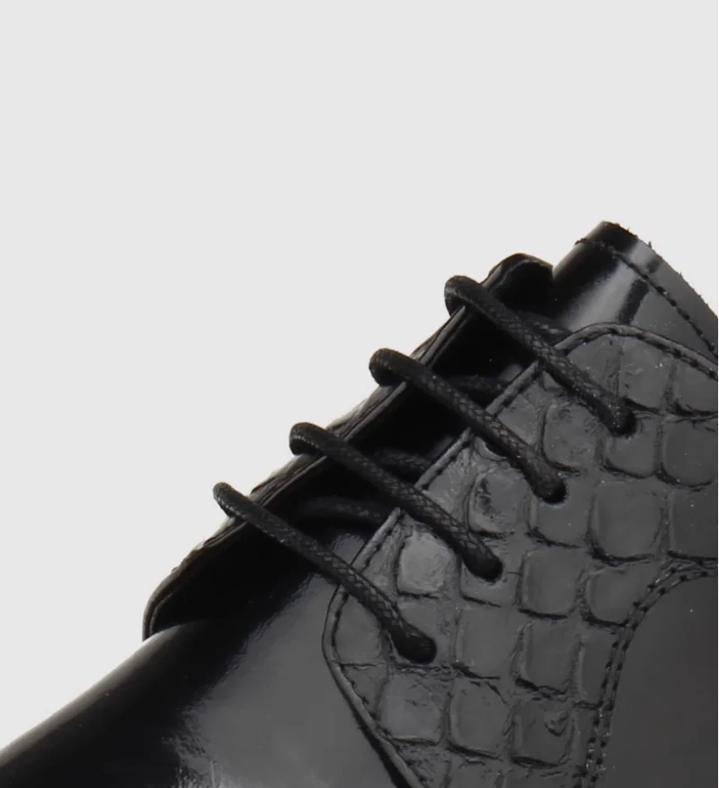 Sonderpreis Lackleder Mode geprägtes Fischschuppenmuster spitzer Kopf Business Casual formelle Schnürschuhe aus Leder für M – Detail 12