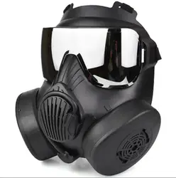 Enhanced Protective Full Face Respirator Mask for Outdoor Activities and Cosplay (Black - Silver lens)