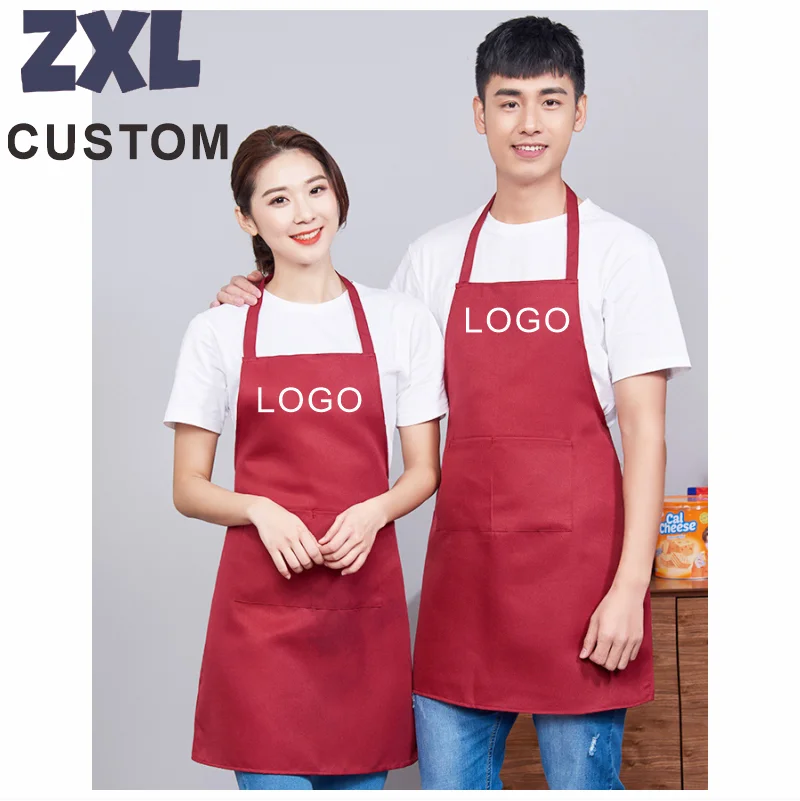 Hot Sale Cooking Kitchen Apron Chef Waiter Cafe Shop BBQ Hairdresser Aprons Bibs Workwear Kitchen Accessory Print
