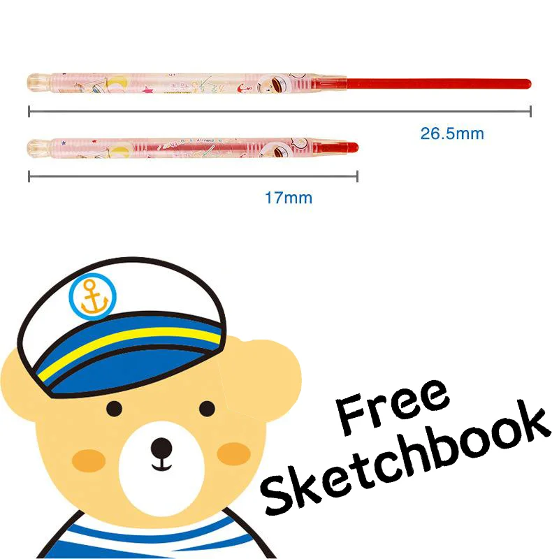 2024 new navy bear safe erasable children's rotating crayon color pen painting pen children's art graffiti pen plastic box - Image 5