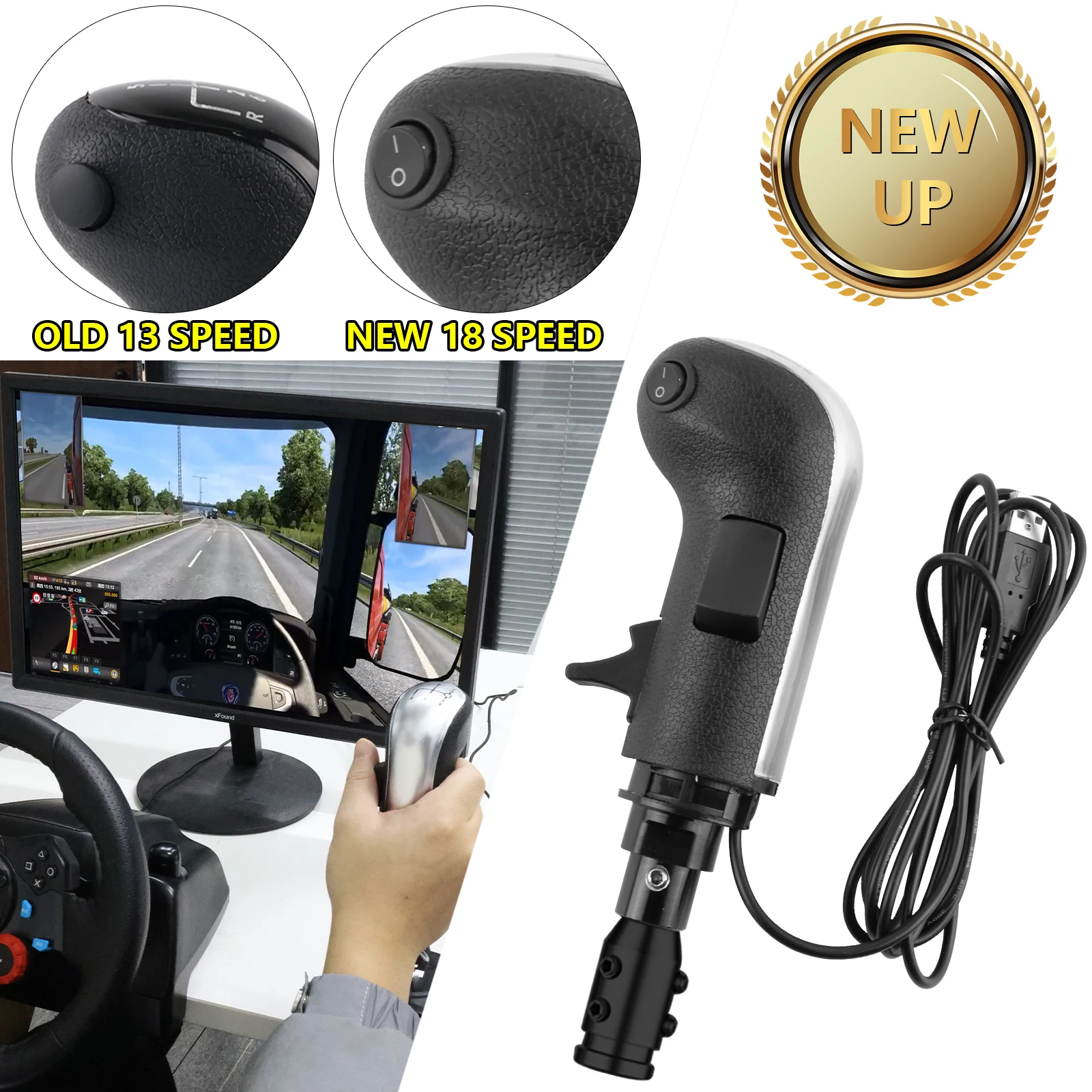 Usb Gearshift Knob For- G29 G27 G25 Th8a For Ets2& Euro Truck High Low Gear  Simulator Shifter Simul