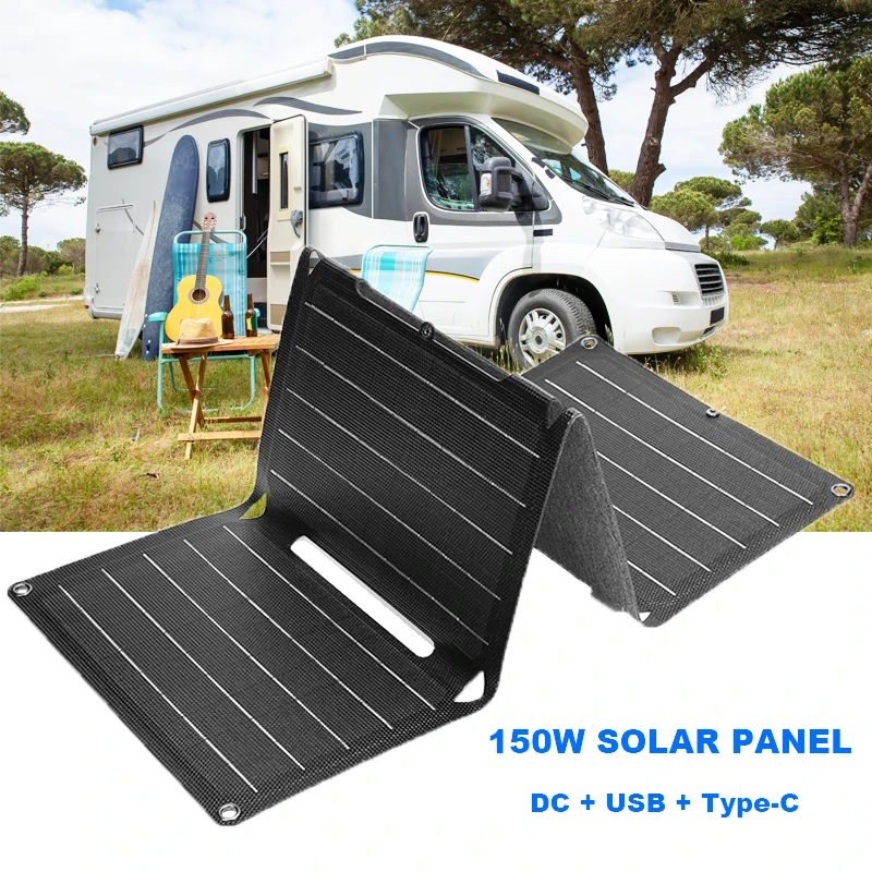 

ETFE 150W Folding Solar Panel Portable 18V/5V Solar Battery Charger for Laptop Mobile Phone Power Station Outdoor Travel Camping