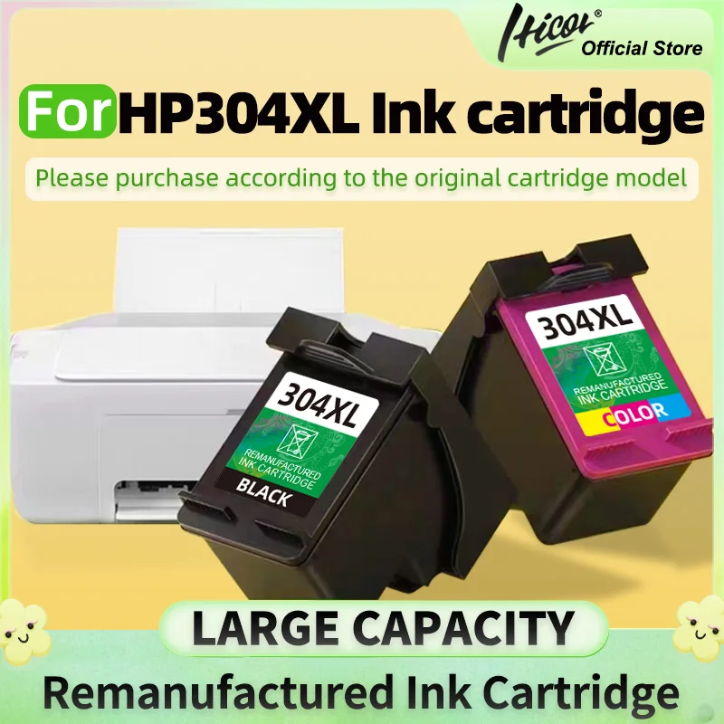 Cartuccia D'Inchiostro Hicor 304 Xl Rigenerata Per Hp304 Per Stampante Hp Deskjet Envy Officejet 2620 2630 3730 5020 5032