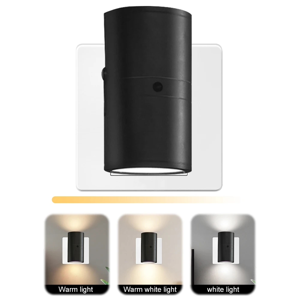 EU Plug Night Light 16W 3000K Dimming Wall Lamp RGB/3 Color Dimmable EU Plug Socket Wall Lamp Remote Control for Hallway Bedroom