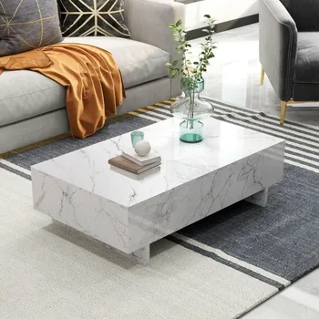 41" White Marble Coffee Table 1