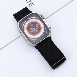 Elastic Nylon Strap for Apple Watch - Stylish and Adjustable Loop Band (Black)