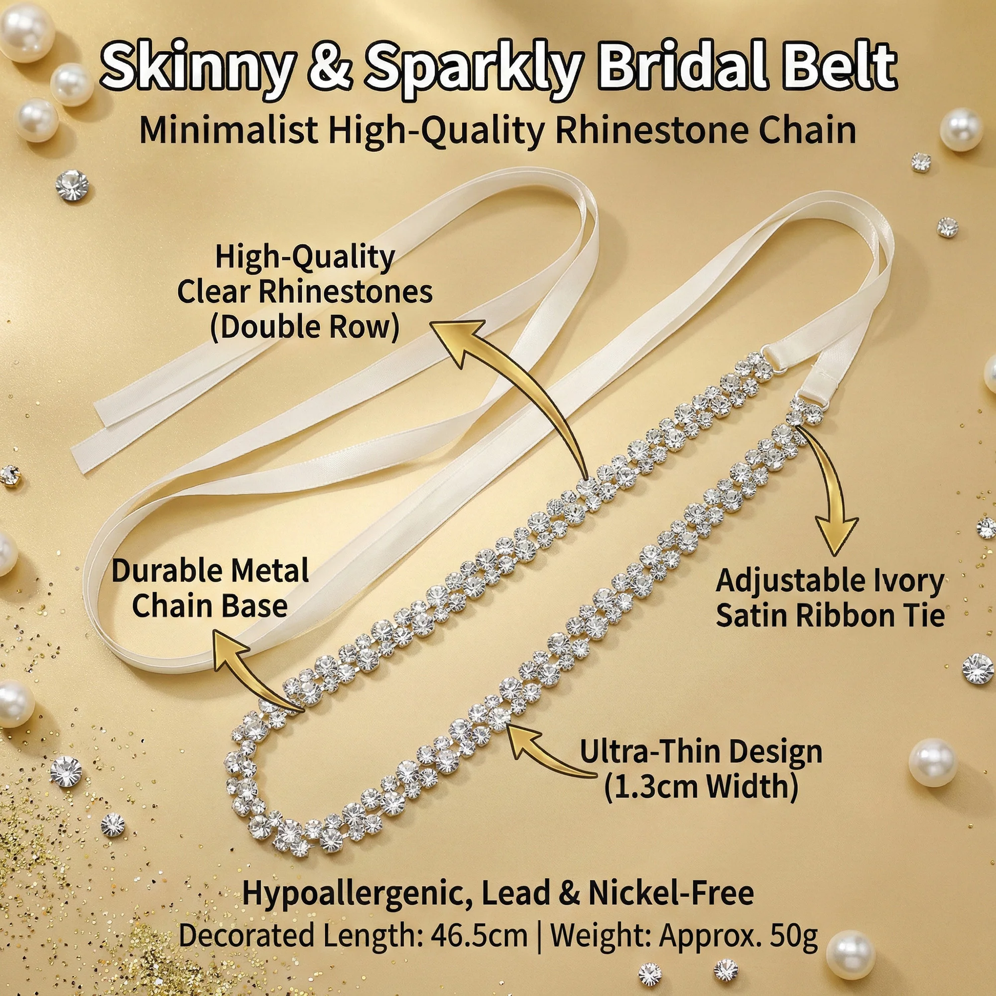 Glitzernder Strass-Prinzessin-Kleidergürtel für Damen, modisch, silberfarben, Kristall, Hochzeitsaccessoires, Urlaubsgeschenke für Freundinnen – Detail 2
