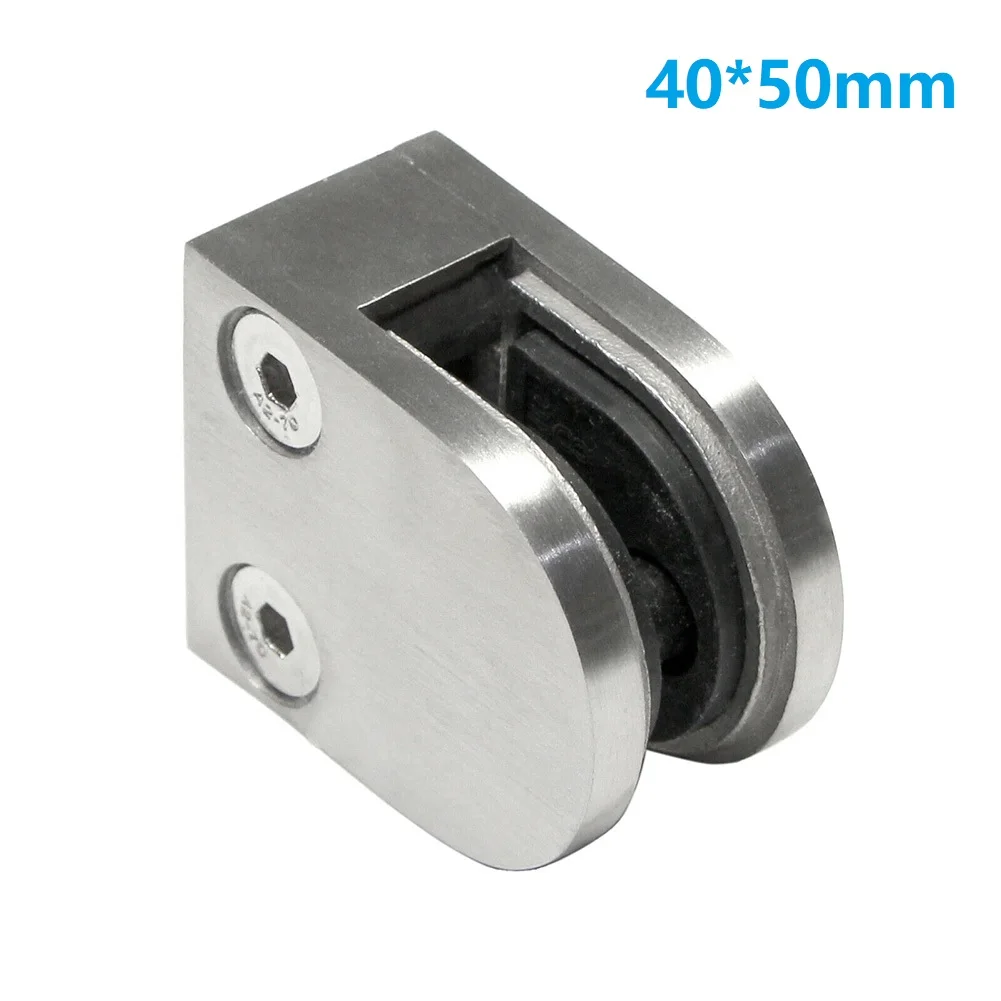 

304 Stainless Steel Glass Retaining Clip Round Back Metal Clamps Bracket Flat Back Polished For Handrail Staircase Ground Walls