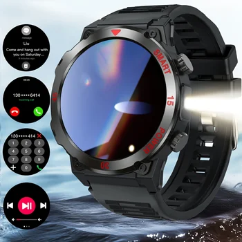 Nuovo Smart Watch Display HD da 1,52 pollici Chiamata Bluetooth Torcia a LED Modalità sportive multiple Contachilometri Smartwatch sportivo da uomo