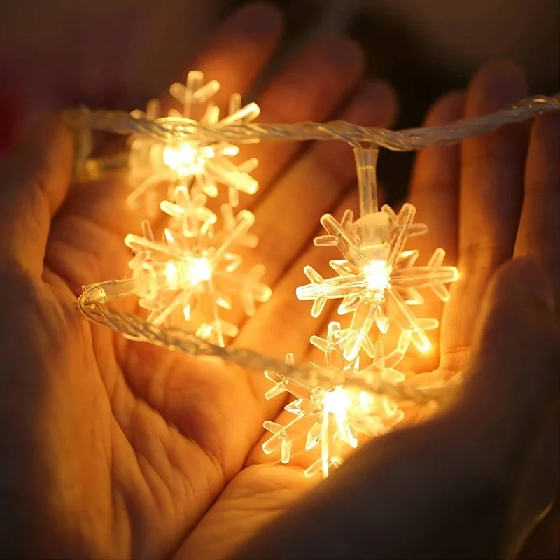 thumbnail image 2 of Cadena de luces LED con forma de copo de nieve para Navidad, 2023, impermeable, para exteriores, para jardín, decoración de Año Nuevo y Navidad, 2 of 6