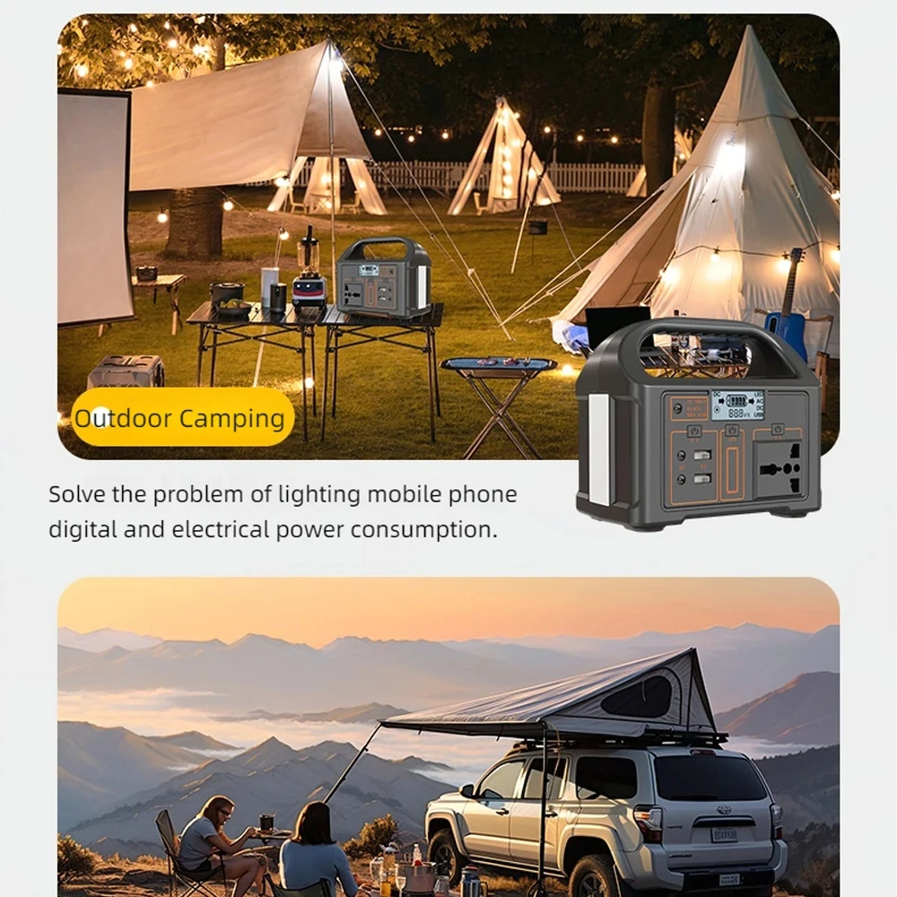 100W Portable Solar Power Station LED Display Battery Power Outdoor Camping Bank Outdoor Supply for Travel Adventure portable power station