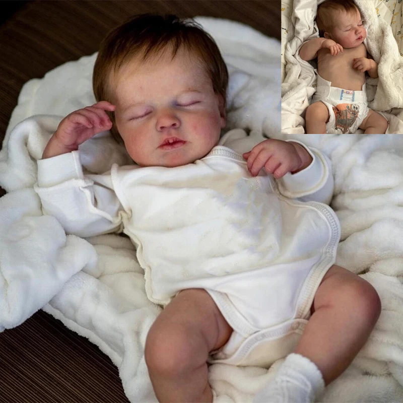 

50cm Newborn Baby Doll Loulou Full Vinyl Girl Body Lifelike 3D Skin with Visible Veins High Quality Handmade Doll