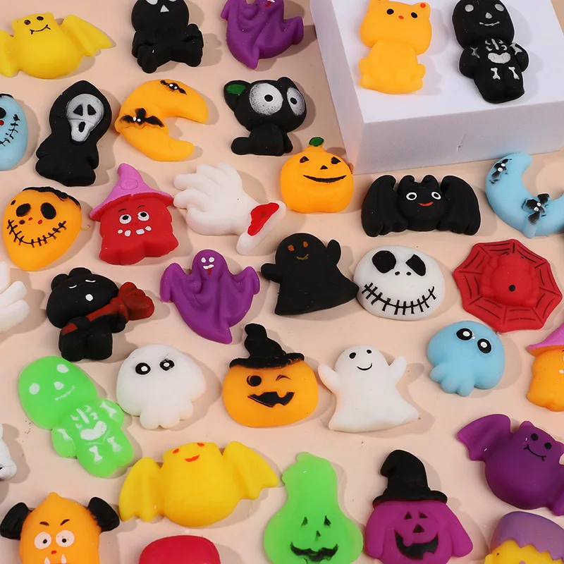 10/20/30Pcs Halloween Squishy Toys Cute Pumpkin Ghost Halloweens Treats Gift Goodie Bag Filler Party Supplies for Kids Boy Girl