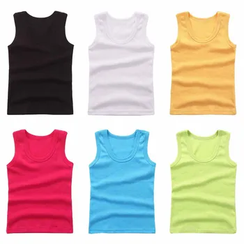 Soft Cotton Kids Vest Tops Summer Tank Tees for Boys and Girls