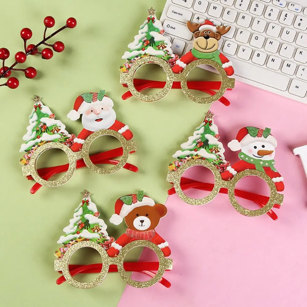 

Snowman Christmas Glasses Happy New Year Xmas Tree Santa Claus Christmas Eye Frame Elk Funny Sunglasses Kids