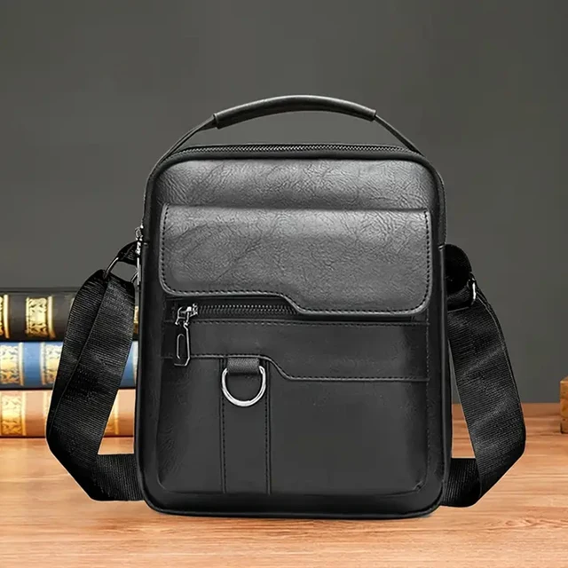 Neutral style men's and women's business single shoulder bag, suitable for business trips, made of PU material