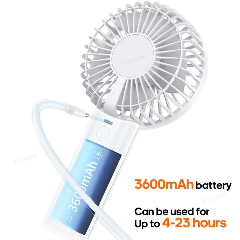 New Handheld Personal Fan Portable Mini USB Hand Fan 3600mAh Rechargeable Mini Fan with Stepless Speed Control Display Nightligh 4