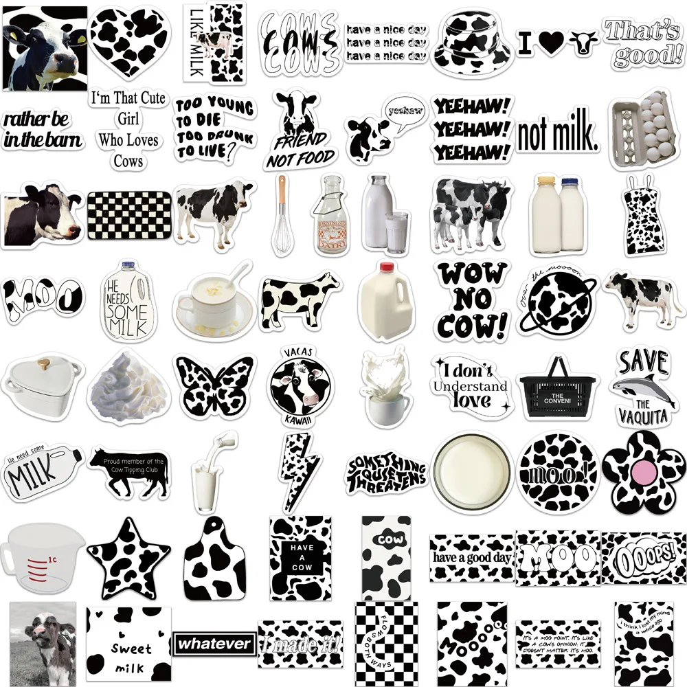 14 Sheets of Cow Print Stickers – 4 Big Cow Stickers Vinyl Sticker 10 Cow  Pattern Decal Cow Print Sticker Black Vinyl Adhesive Cow Wall Stickers Cow