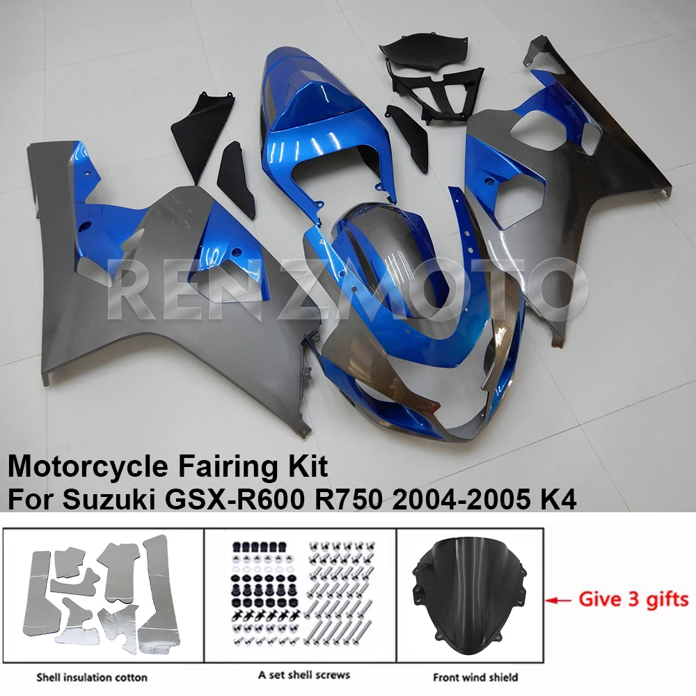 

For Suzuki GSX-R600 R750 2004 2005 K4 K5 Motorcycle Fairing Kit GSXR600750 ABS Plastic Guard Plate Accessories Shell S0604-106a