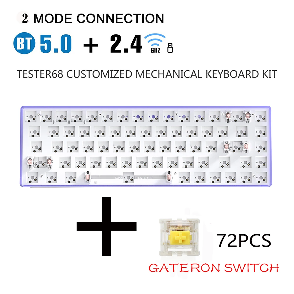 pc gaming keypad ZUOYA Hot Swap DIY Gaming Mechanical Keyboard Kit Wireless Bluetooth Keyboard Kit Compatible with Cherry MX Gateron Kail Switche wireless keyboard for pc Keyboards