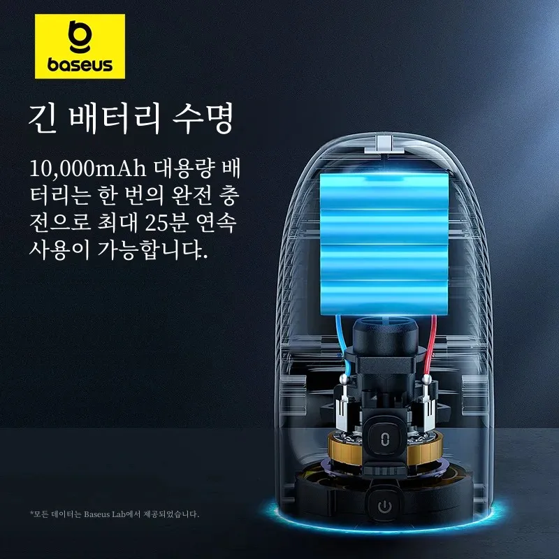 Baseus AP02 무선 자동차 진공 청소기, 반려동물 털 전동 롤러 브러시, 무선 휴대용 자동차 진공 청소기, LED 조명 포함