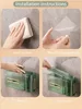 Wall Mounted Tissue Boxes Light Luxury Punch-Free 2In1 Tissue Trash Bag Storage Case Home Toilet Paper Storage Rack Napkin Box 3