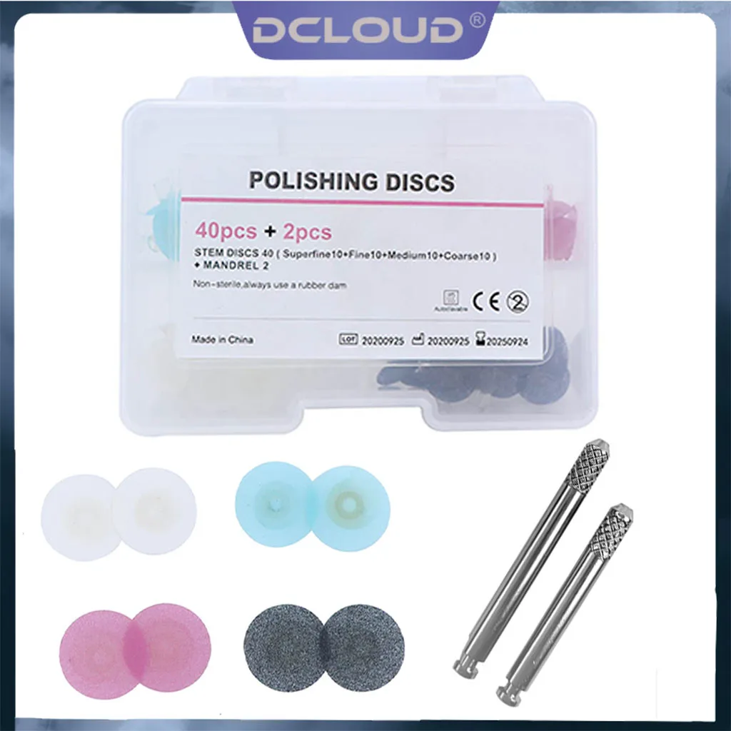 

40Pcs Dental Polishing Discs Composite Finishing Polishing Discs kit Reduction Contouring Mandrel Set Dentist Separating Tool